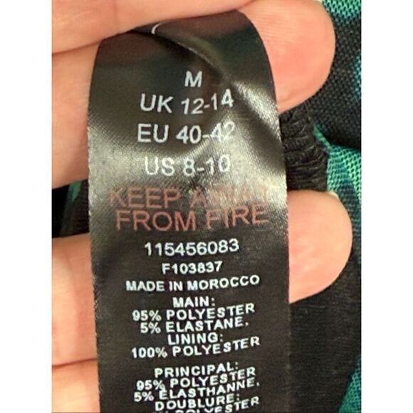 Topshop mesh ruched maxi dress in green tie dye size medium - Picture 11 of 11